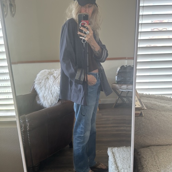 Asian Gray Mandarin Collar Jacket light weight medium - Picture 10 of 10